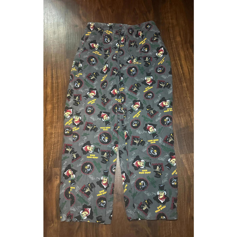 Men's Croft & Barrow Holiday Christmas Sleep Pants Bah Hum-Bug Scrooge Size L